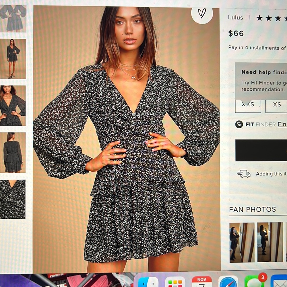 Black floral Lulus dress
